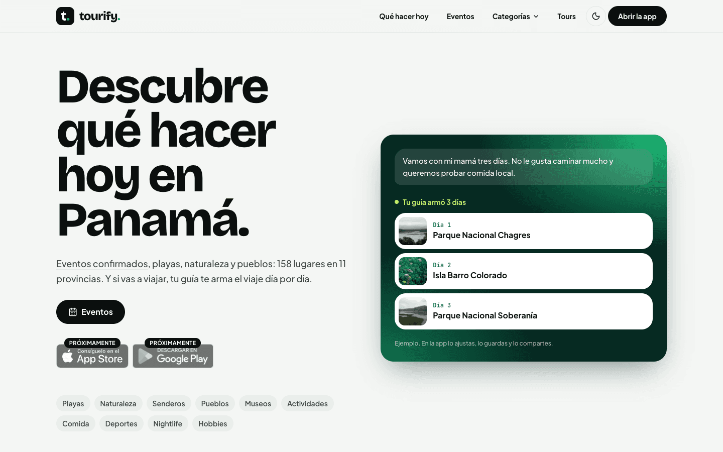 Captura de tourify